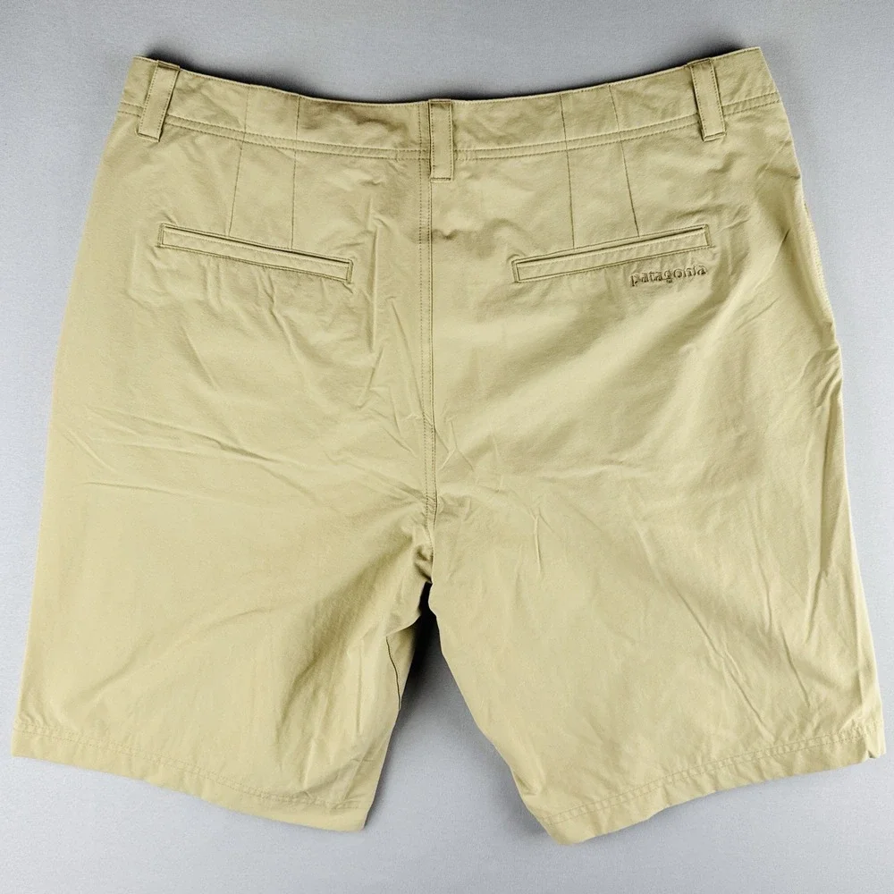 Patagonia Mens Hiking Shorts 36 Tan Beige Nylon Spandex Outdoor Performance